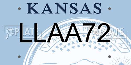 LLAA72 Kansas License Plate