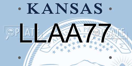 LLAA77 Kansas License Plate