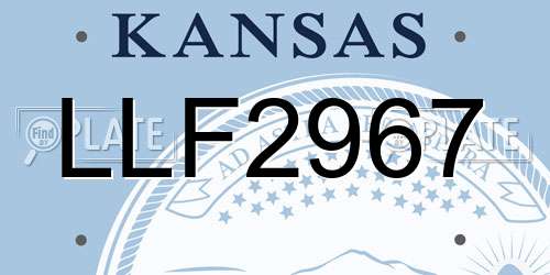 LLF2967 Kansas License Plate
