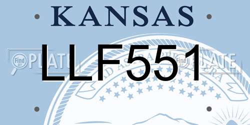 LLF551 Kansas License Plate