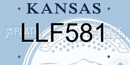 LLF581 Kansas License Plate