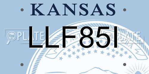 LLF85I Kansas License Plate