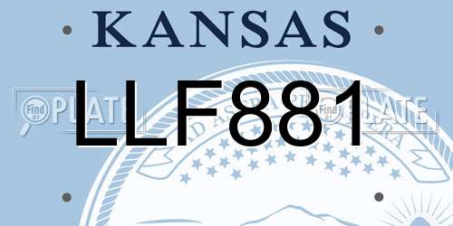 LLF881 Kansas License Plate