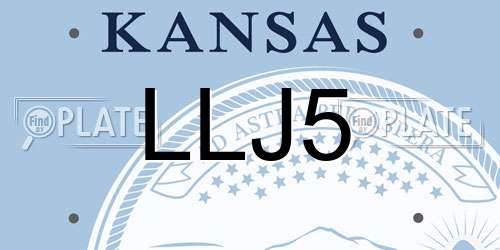 LLJ5 Kansas License Plate
