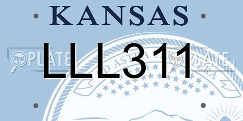 LLL311 Kansas License Plate