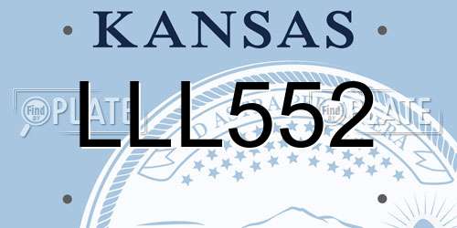 LLL552 Kansas License Plate
