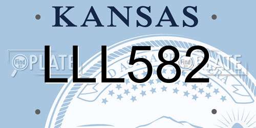LLL582 Kansas License Plate