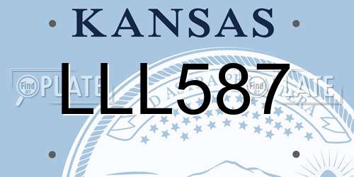 LLL587 Kansas License Plate