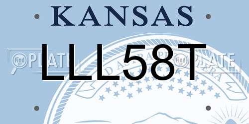 LLL58T Kansas License Plate