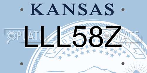 LLL58Z Kansas License Plate