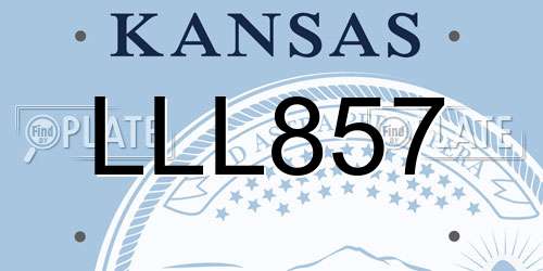 LLL857 Kansas License Plate