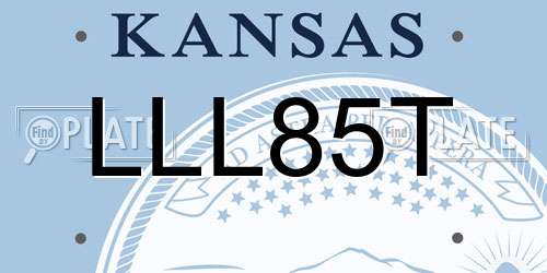 LLL85T Kansas License Plate