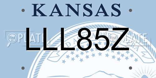 LLL85Z Kansas License Plate