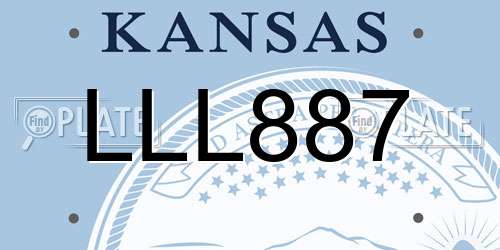 LLL887 Kansas License Plate