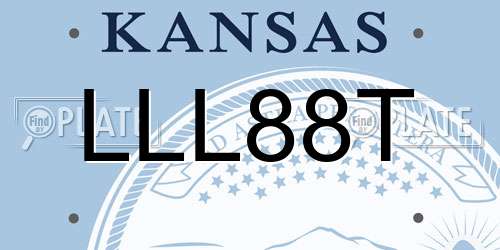 LLL88T Kansas License Plate