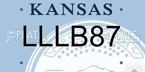 LLLB87 Kansas License Plate