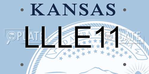LLLE11 Kansas License Plate