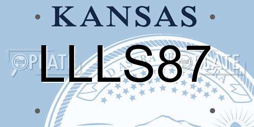 LLLS87 Kansas License Plate