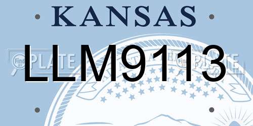 LLM9113 Kansas License Plate