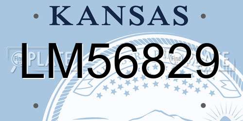 LM56829 Kansas License Plate