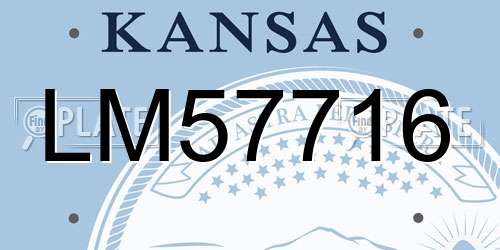LM57716 Kansas License Plate