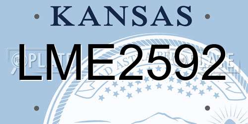 LME2592 Kansas License Plate
