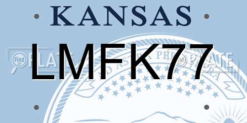 LMFK77 Kansas License Plate