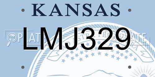 LMJ329 Kansas License Plate