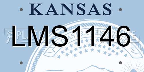 LMS1146 Kansas License Plate