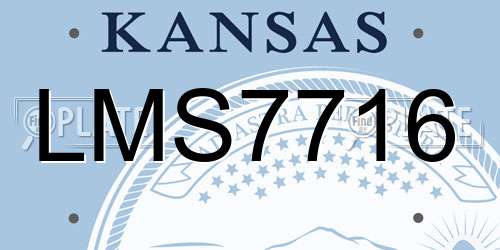 LMS7716 Kansas License Plate