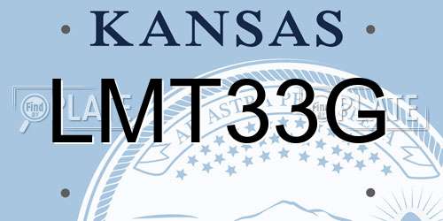 LMT33G Kansas License Plate