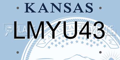 LMYU43 Kansas License Plate