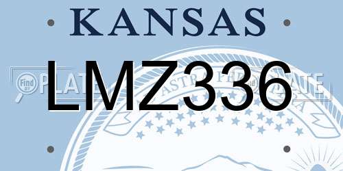 LMZ336 Kansas License Plate