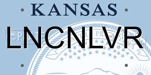 LNCNLVR Kansas License Plate