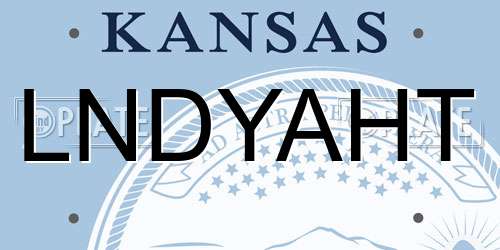 LNDYAHT Kansas License Plate