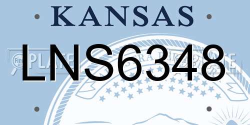 LNS6348 Kansas License Plate