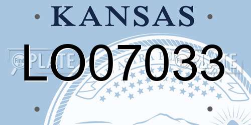 LO07033 Kansas License Plate
