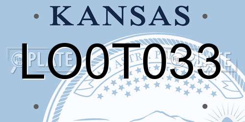 LO0T033 Kansas License Plate