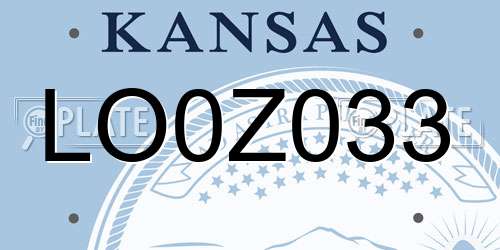 LO0Z033 Kansas License Plate