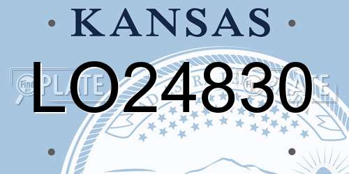 LO24830 Kansas License Plate