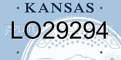 LO29294 Kansas License Plate