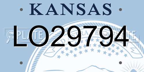 LO29794 Kansas License Plate