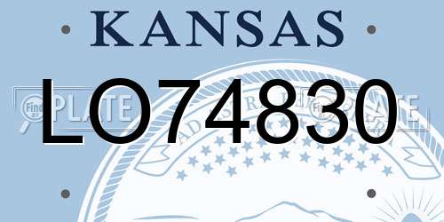 LO74830 Kansas License Plate