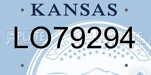 LO79294 Kansas License Plate