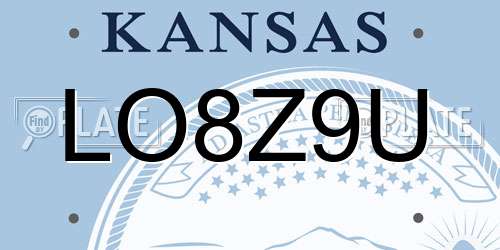 LO8Z9U Kansas License Plate