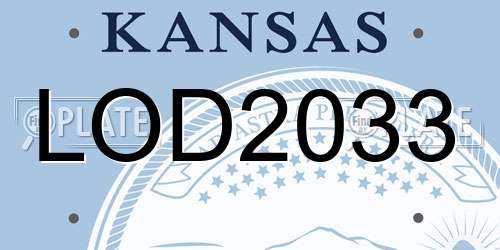 LOD2033 Kansas License Plate