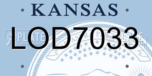 LOD7033 Kansas License Plate