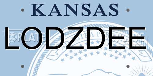 LODZDEE Kansas License Plate