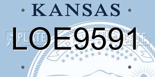 LOE9591 Kansas License Plate