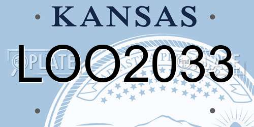 LOO2033 Kansas License Plate